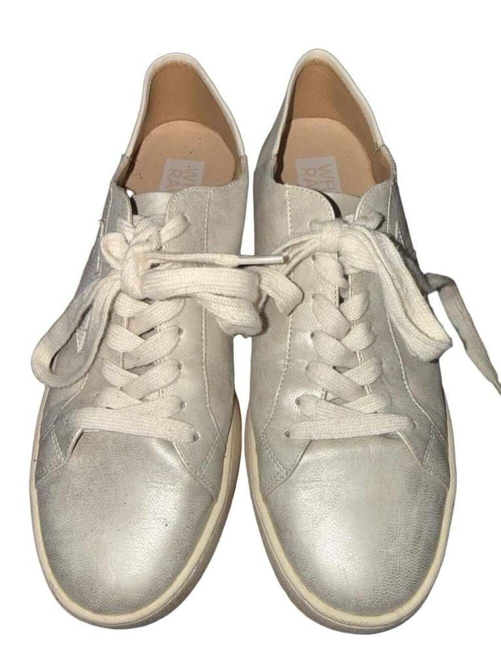 White Raven Sneakers Size 7.5 Silver Metallic Star